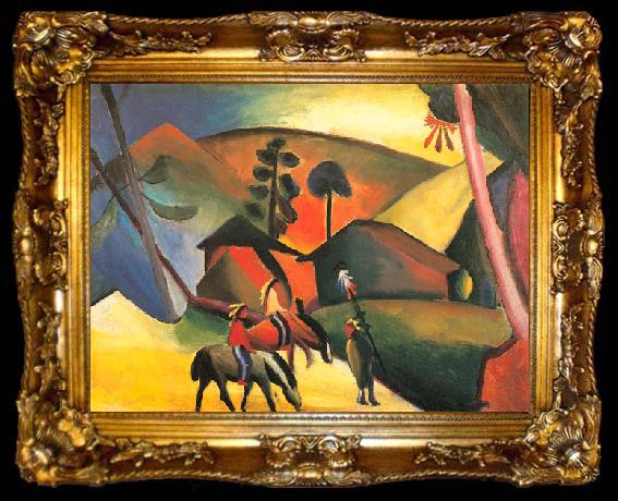 framed  August Macke Indianer auf Pferden, ta009-2
